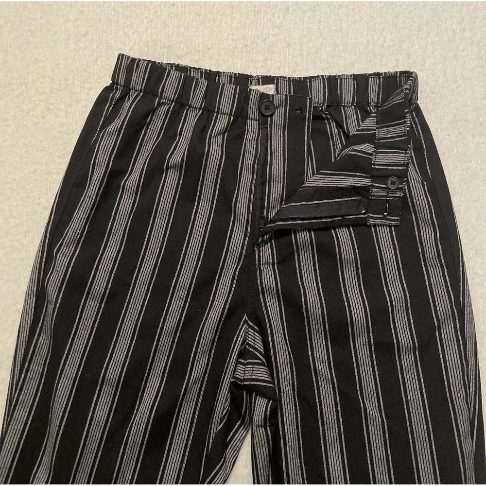 Brandy Melville John Galt Pants Womens 24 Black Stripe Mid Rise Elastic Waist